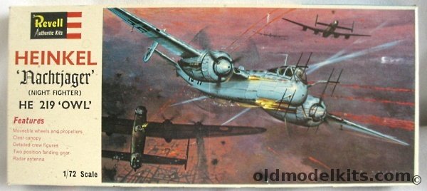Revell 1/72 Heinkel He-219 A-5/R1 Owl Nachtjager - Great Britain Issue, H112 plastic model kit
